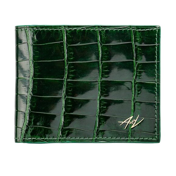 All-Season Wallet – Real Alligator Leather - Lacquer Green - Picture 3 of 5
